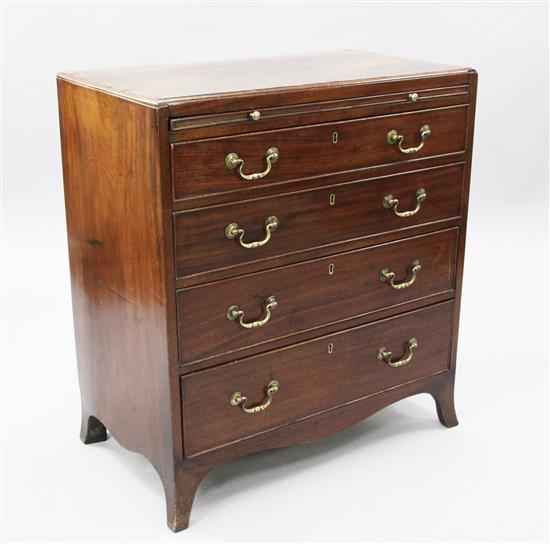 A George III mahogany caddy top chest, W.2ft 7in. D.1ft 6in. H.2ft 10in.